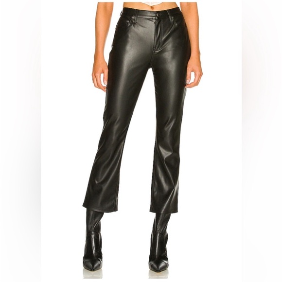 pistola Pants - Pistola Black Cropped Vegan Leather Pants